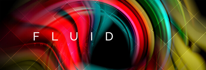 Flowing glowing color motion concept, trendy abstract layout template for business or technology presentation or web brochure cover, wallpaper