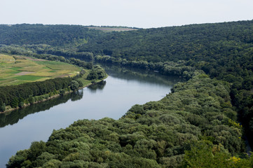 Fototapeta na wymiar view of the Dniester river from above, the theme of beautiful nature
