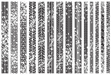 Tire tracks of various vehicles