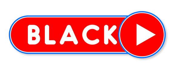 Black - white text written on a red banner on white background