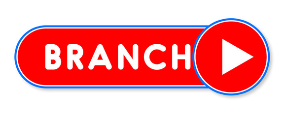Branch - white text written on a red banner on white background