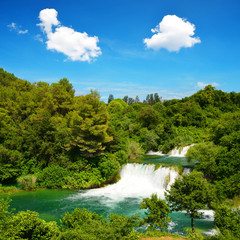 Waterfall In Krka National Park, Dalmatia Croatia, Europe.