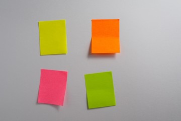 sticky notes on white background