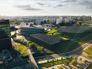 Katowice Spodek z powietrza (panorama)