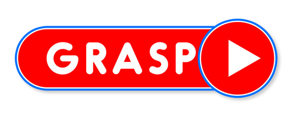 Grasp - white text written on a red banner on white background