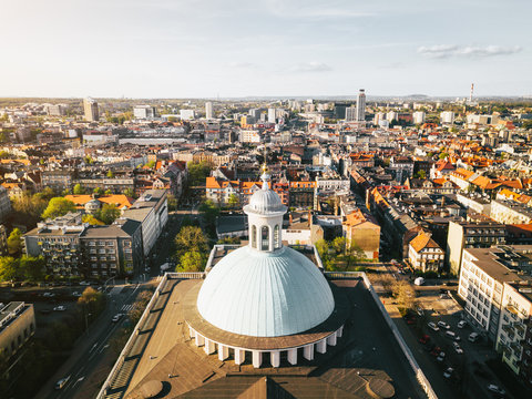 Katowice Katedra z powietrza