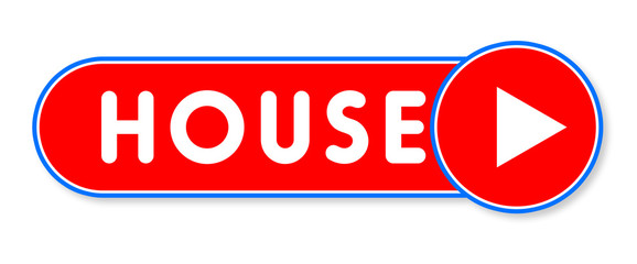 House - white text written on a red banner on white background