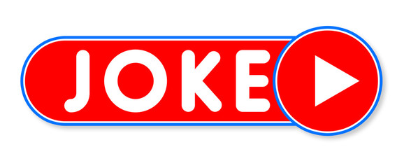 Joke - white text written on a red banner on white background
