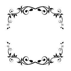 Floral swirls and flowers. Border for the cover. vector illustration
