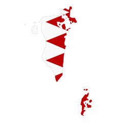 Map country wilh flag of Bahrain