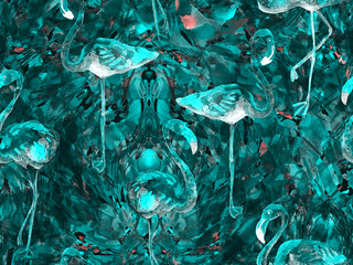 Boho kaleidoscope abstract seamless pattern.