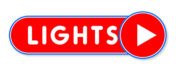 Lights - white text written on a red banner on white background