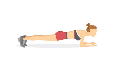 Plank Tabata Exercise Sport Vector Illustration
