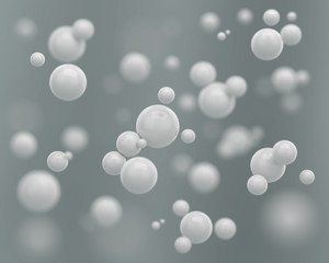 Abstract white sphere polygon futuristic background 3d illustration.