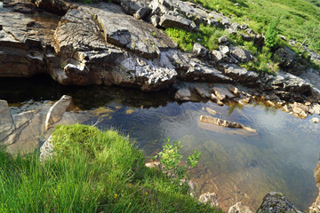 small waterfall in the Glen Etive