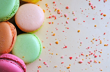 colorful macaroons , confectionery