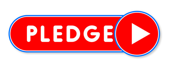 Pledge - white text written on a red banner on white background
