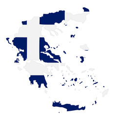 Map country wilh flag of Greece