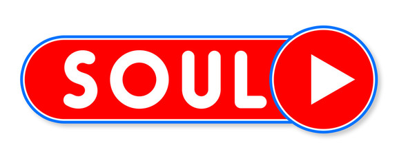 Soul - white text written on a red banner on white background