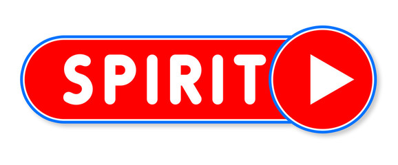 Spirit - white text written on a red banner on white background