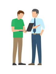 Obraz premium Boss and Employee Work on New Business Startup