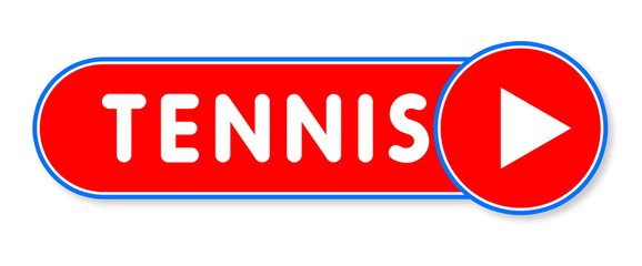 Tennis - white text written on a red banner on white background