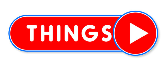 Things - white text written on a red banner on white background