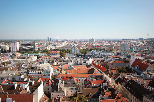 View Over Vienna city from St Stephan's Cathedral