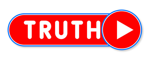 Truth - white text written on a red banner on white background