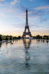 Fototapeta na wymiar Morning colors in Eiffel Tower