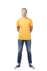 Fototapeta premium Portrait of young man on white background
