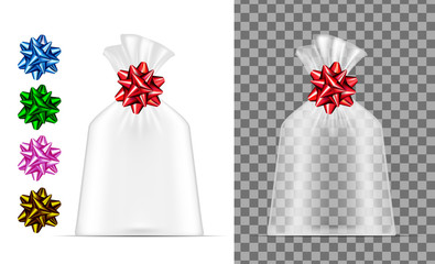 Transparent plastic bag. Packaging for bread, coffee, sweets, cookies and gift