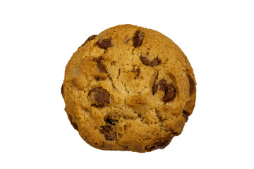 Chocolate chip cookie isolated on white background