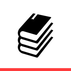 Book vector icon, reading symbol. Simple, flat design for web or mobile app