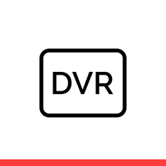 Dvr vector icon, video symbol. Simple, flat design for web or mobile app