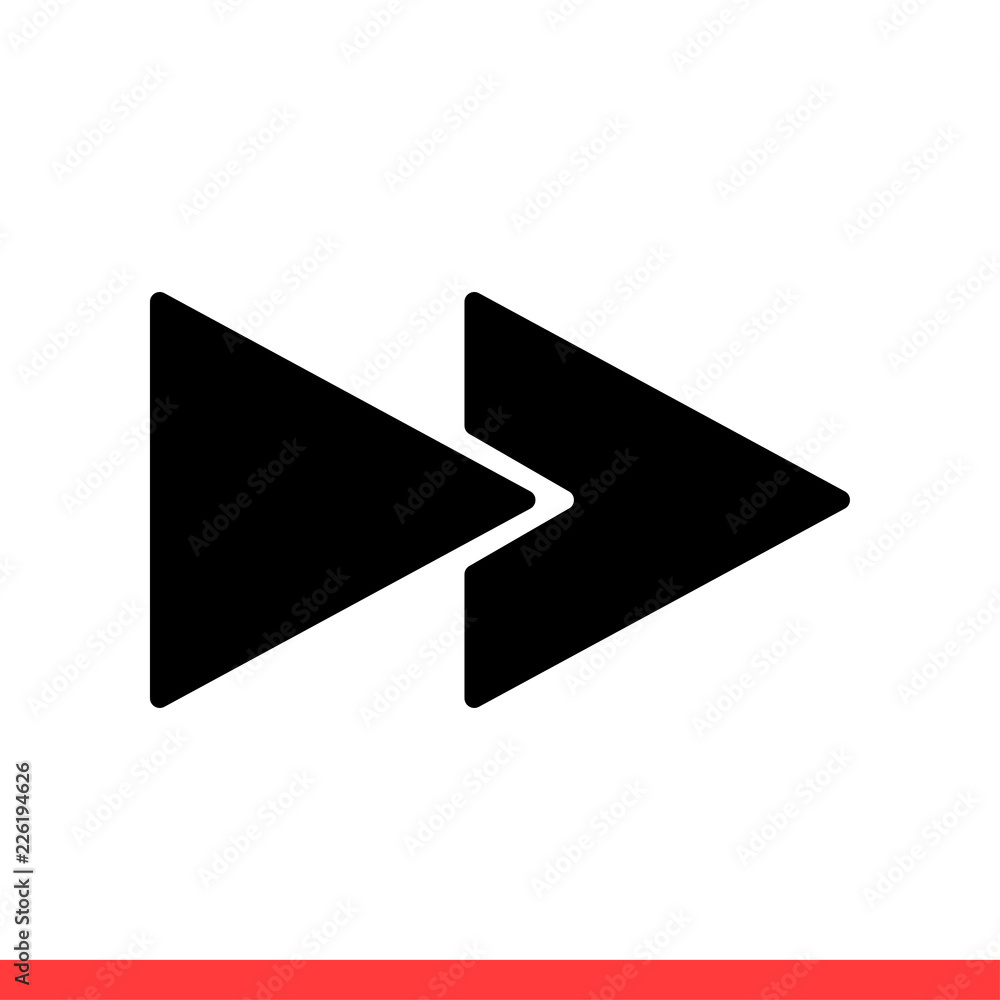 Poster fast forward vector icon, arrow symbol. simple, flat design for web or mobile app