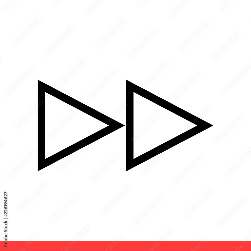 Poster fast forward vector icon, arrow symbol. simple, flat design for web or mobile app