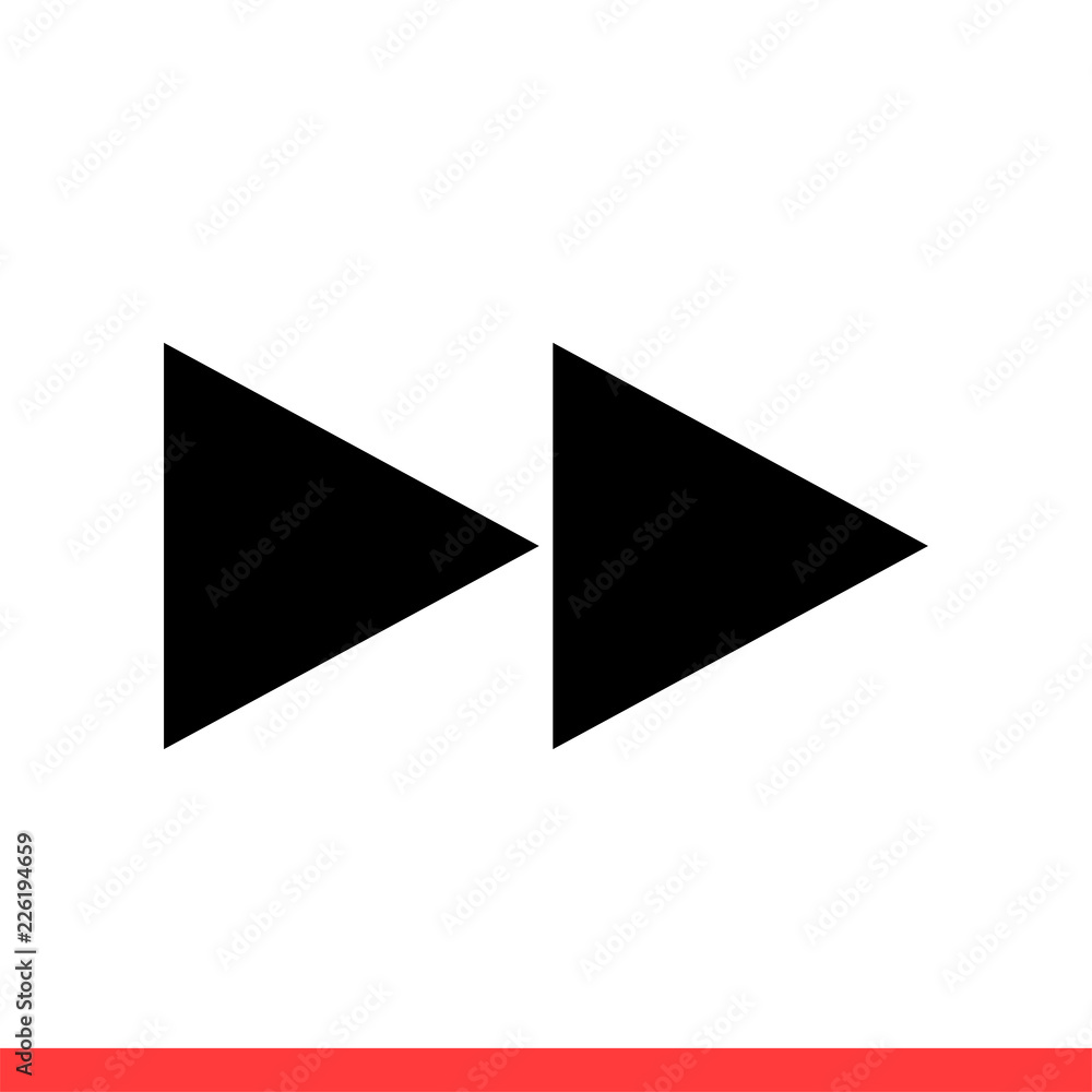 Poster fast forward vector icon, arrow symbol. simple, flat design for web or mobile app