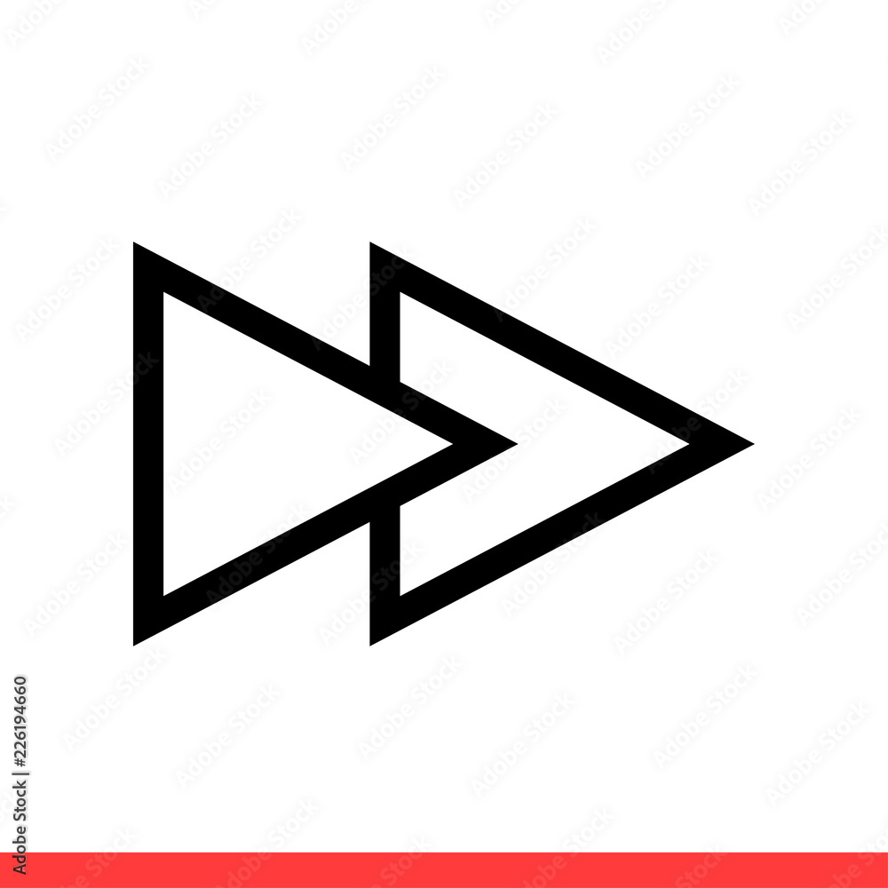 Poster fast forward vector icon, arrow symbol. simple, flat design for web or mobile app