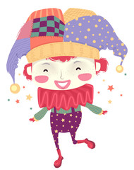 Kid Boy Clown Illustration