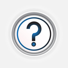 Question mark button vector
