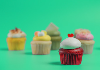 Birthday Cake On Color For The Background