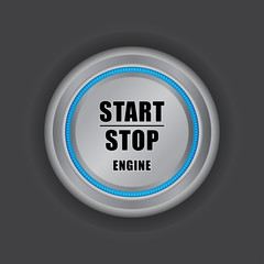 Start stop engine button vector