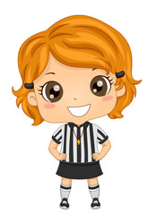 Kid Girl Referee Illustration