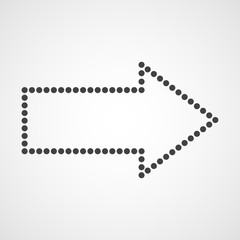 Dotted arrow. Vector illustration