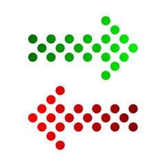 Set of dotted arrows. Vector illustration