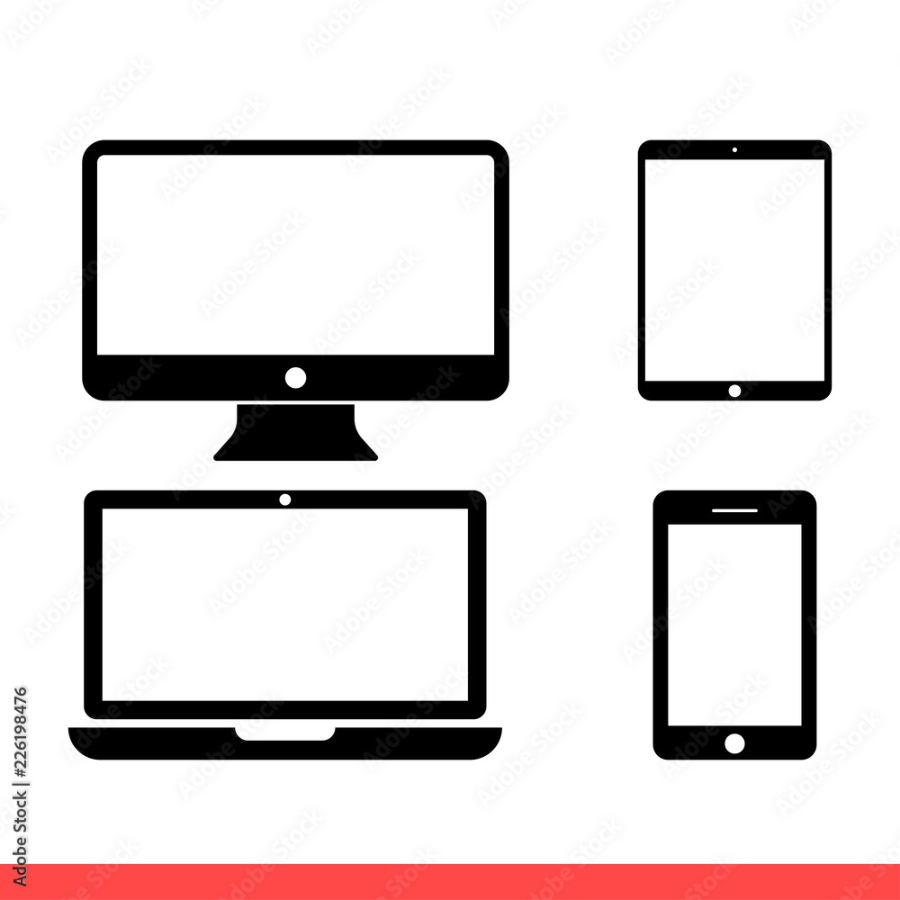 Poster responsive vector icon, computer symbol. simple, flat design for web or mobile app