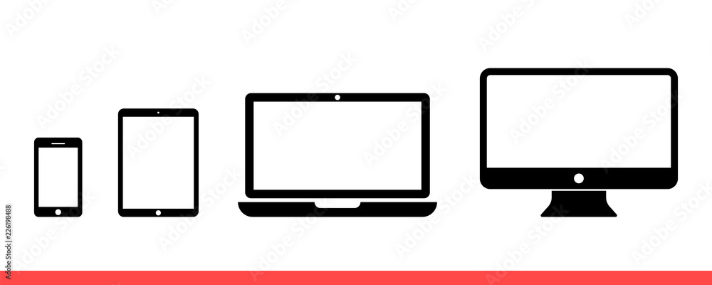 Poster responsive vector icon, computer symbol. simple, flat design for web or mobile app