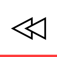 Rewind vector icon, arrow symbol. Simple, flat design for web or mobile app