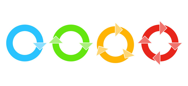 Set of circle arrows. Vector illustration.